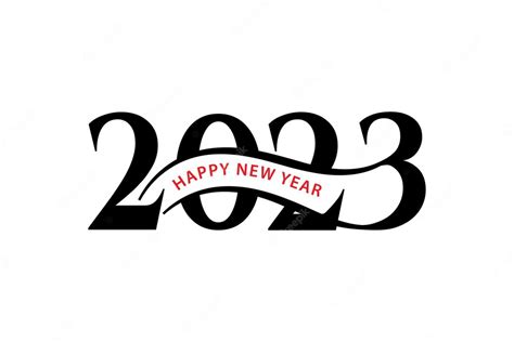 Premium Vector 2023 Happy New Year Typography Logo Design