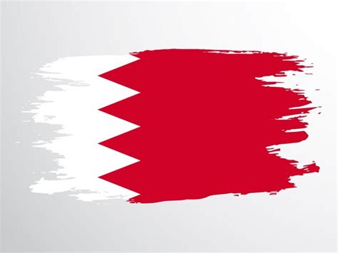 Premium Vector Bahrain Flag Painted With A Brush