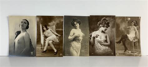 Sold At Auction Five Assorted French Antique Nude Postcards