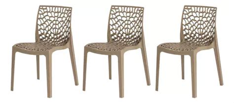 Kit 3 Cadeiras Gruvyer Nude Sala Cozinha Jantar Frete grátis