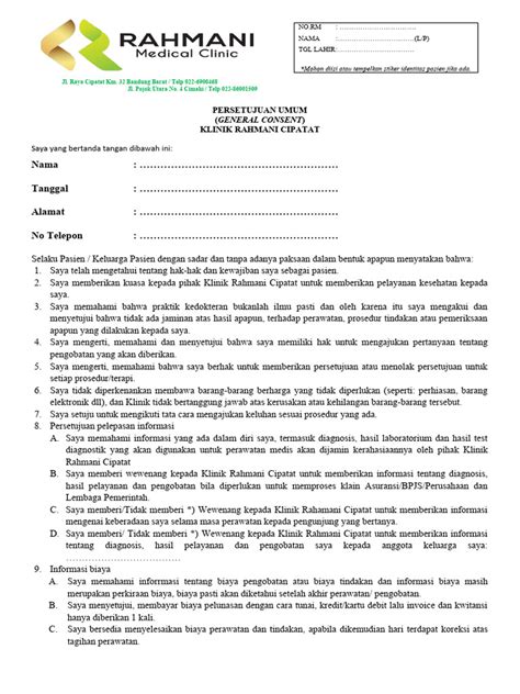 Persetujuan Umum General Consent Pdf
