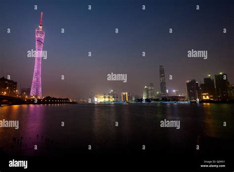 Guangzhou Pearl River Night Stock Photo Alamy