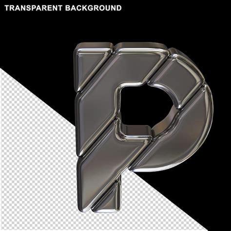 Premium Psd Silver Block Letters Capital Letter P