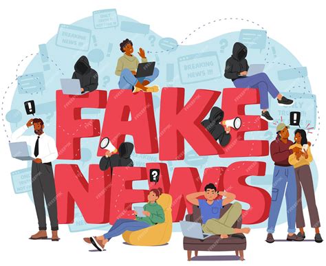 Premium Vector | People and fake news concept characters susceptible to