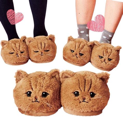 Cute Fluffy Cat Slippers Super Kitty Cats