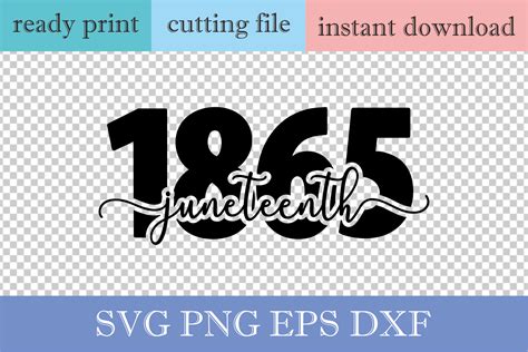 Clip Art Image Files Materials 1865 EPS Juneteenth Text Boy DXF