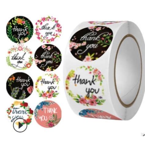 Jual Harga Roll Pcs Sticker Label Thank You Dan Handmade With