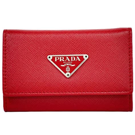 本物 プラダ Prada サフィアーノ レザー 6連 キーケース レッド M222a 2100010000103763brand Box