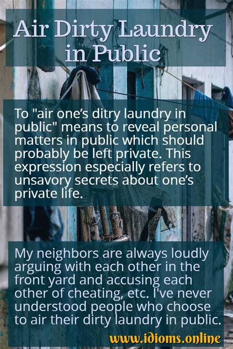 Air Dirty Laundry In Public | Idioms Online