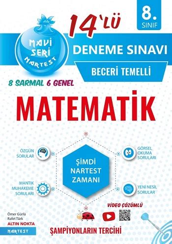 NARTEST YAYINEVİ 8 Sınıf Mavi Matematik 14 Deneme Sınavı