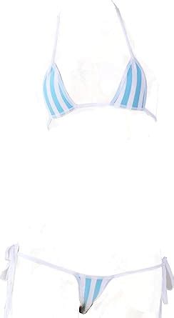 JasmyGirls Anime Dessous Stripe Micro Bikini Kawaii Badeanzug Japanischer BH und Panty Set Süßer