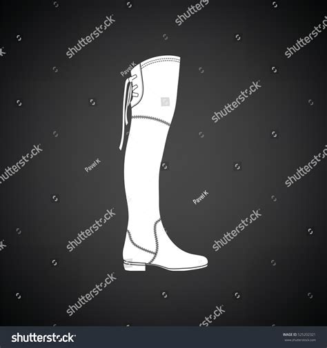 Hessian Boots Icon Black Background White Stock Vector Royalty Free