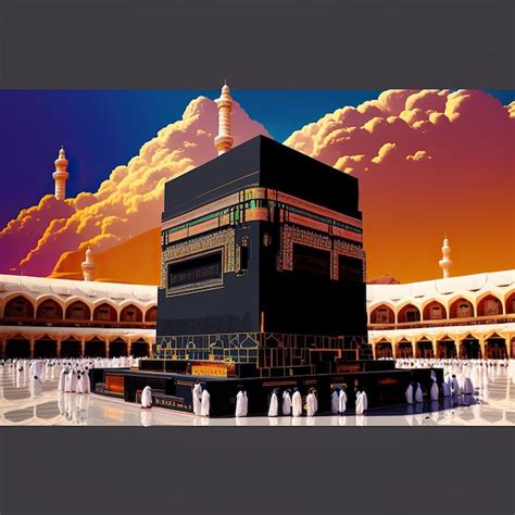 Premium Ai Image Ai Generated Illustration Muslim Pilgrims At The