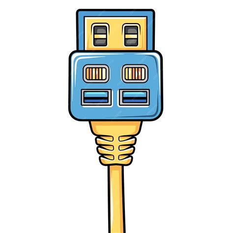 premium vector ethernet cable cartoon isolated  transparent png hd