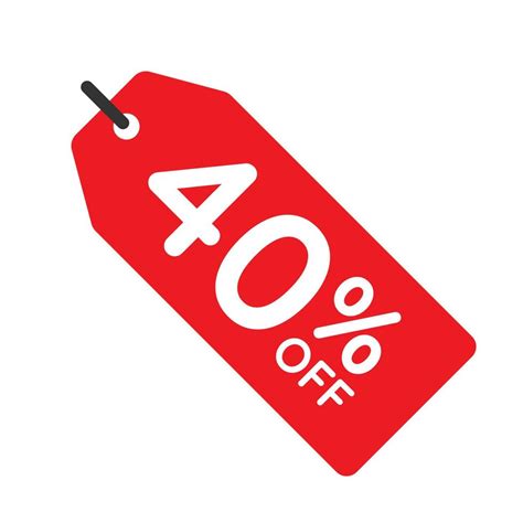 40 Percent Off Tag Vector Icon Isolated On White Background 9883267