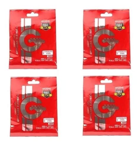 Kit 4 Encordoamento Solez Groove Guitarra 0 009 Gfp1 Nps 8