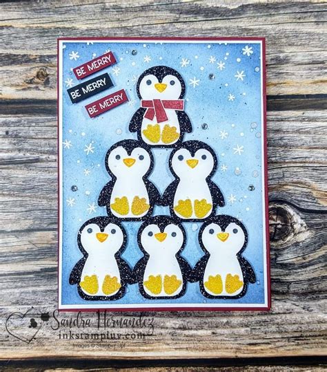 Stampin Up Penguin Place Christmas Card Made From Penguin Playmates Dsp