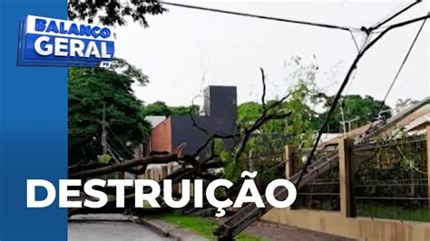 Temporal provoca queda de árvores e provoca estragos em bairros de