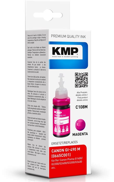 Inkoust Canon GI-490M kompatibilní purpurový KMP | Naplne.cz