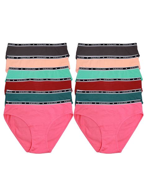 Angelina Cotton Bikini Panties With Angelina Elastic Waistband Pack Walmart