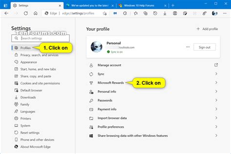 Enable or Disable Show Rewards Points in Microsoft Edge User Profile ...