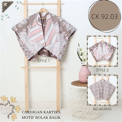 Jual Outer Batik Cardigan KARTIKA Atasan Batik 2 Motif Bolak Balik