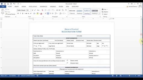 ms word form template template