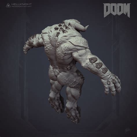 DOOM Hellknight fan-art redesign (top) by truemakar on DeviantArt