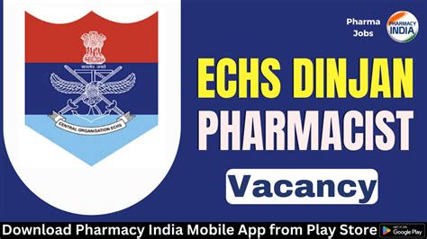 Recruitment Of Pharmacist At Echs Polyclinic Pharmacy India