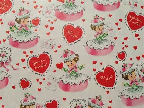 Vintage T Wrapping Paper Valentines By Thegooseandthehound Valentines Day Crafts Recipes