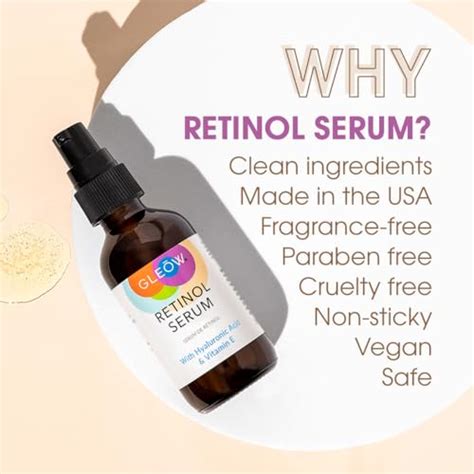 GLEOW New 2024 Retinol Serum For Face With Hyaluronic Acid Face Serum