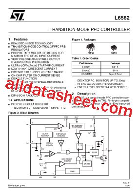 L6562 Datasheet(PDF) - STMicroelectronics