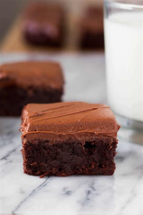 Fudge Brownies with Chocolate Frosting - Just So Tasty
