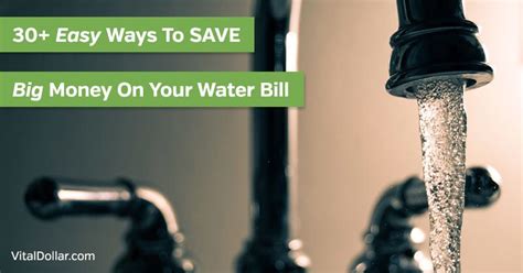 Easy Ways To Save Big Money On Your Water Bill Vital Dollar