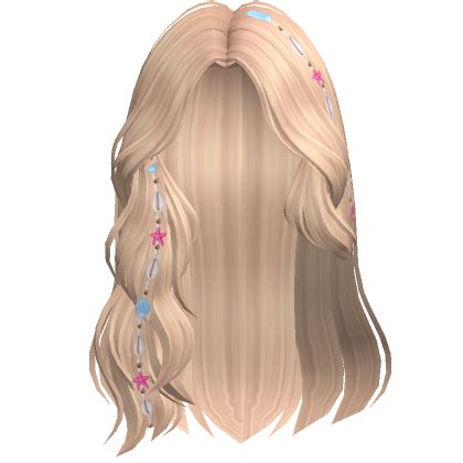 Beach Swept Wavy Hair W Shell Charms Blonde Roblox