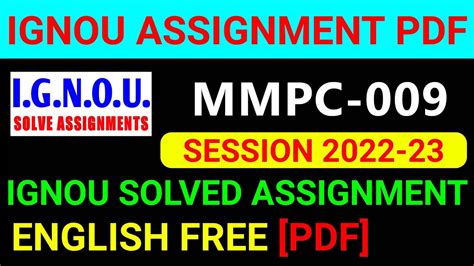 Mmpc Solved Assignment In English Mmpc Solved Assignment