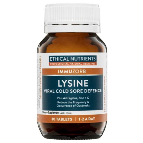 Buy Ethical Nutrients Lysine Cold Sore Defence 30 Tablets Online At