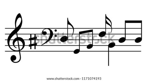 Music Stave Notes Vector Illustration On Stock Vector (Royalty Free) 1171074193