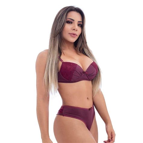 Conjunto Fio Duplo Em Microfibra Detalhes Em Renda E Lacinho Patitex Lolla Sex Shop Online