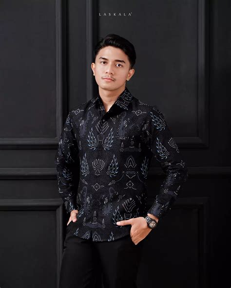 Jual Laskala Batik Laskala Premium Batik Slimfit Pedro Hitam 2 0