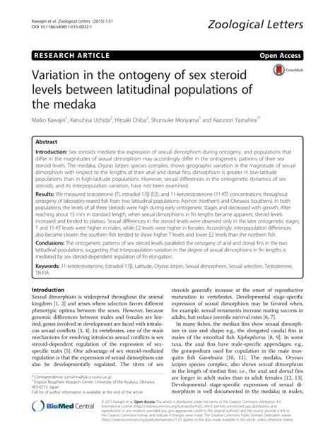 Pdf Variation In The Ontogeny Of Sex Steroid Levels Between