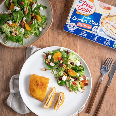 Escalope Cordon Bleu au Bacon de dinde et sa salade de saison Père Dodu