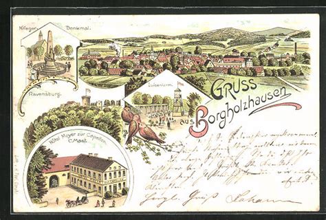 Lithographie Borgholzhausen Hotel Meyer Zur Capellen Ravensburg