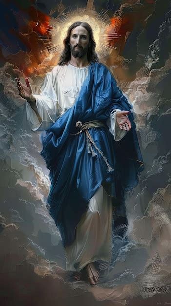 Premium Photo A Painting Of Jesus With A Sword And The Words God On