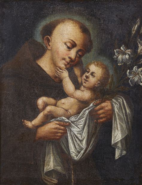 Sant Antonio Da Padova Con Bambino Artista Del XVII Secolo