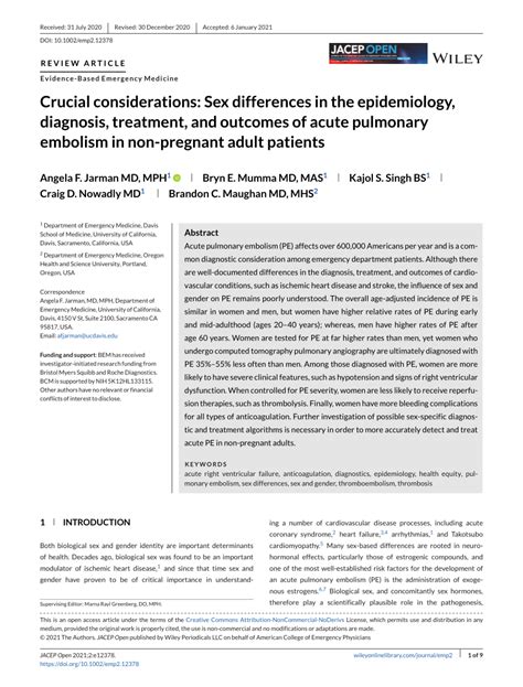 PDF Crucial Considerations Sex Differences In The Epidemiology