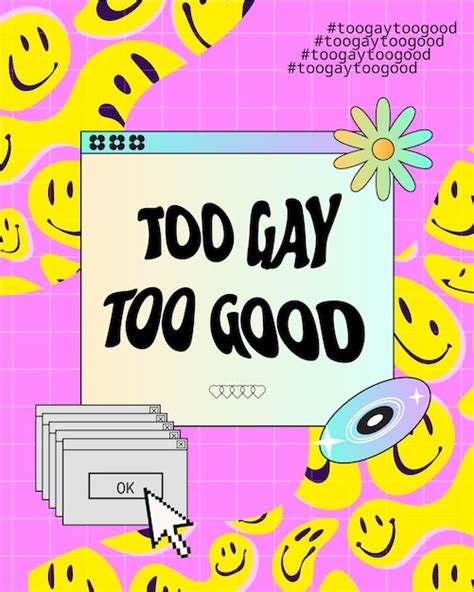 Demasiado gay demasiado buena ilustración vertical plana Vector Gratis