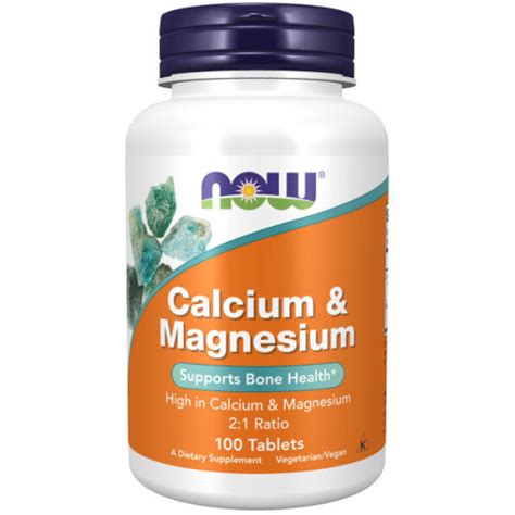 Кальций + магний NOW Calcium & Magnesium 500/250 mg 100 tab • купить в ...