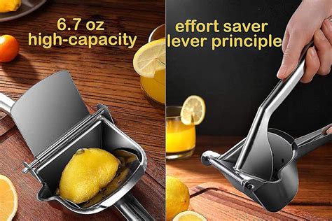 Real Stainless Steel Lemon Juicer Citrus Juicer Manual Press Heavy Duty