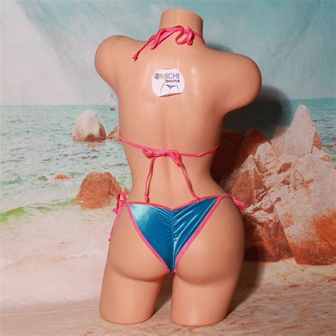 Sky Blue Velvet Stretch Fabric W Hot Pink Trim Full Coverage Etsy